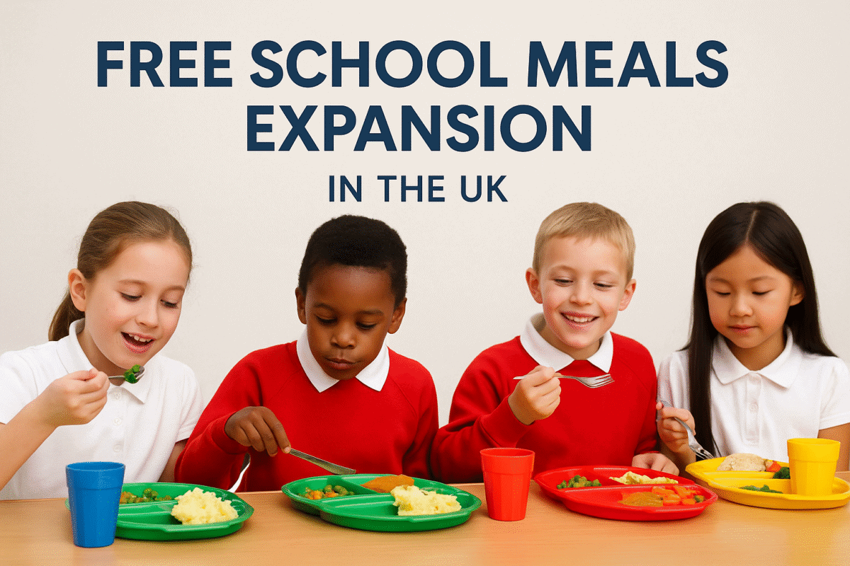 Free School Meals Expansion: Children enjoying nutritious meals in a UK school